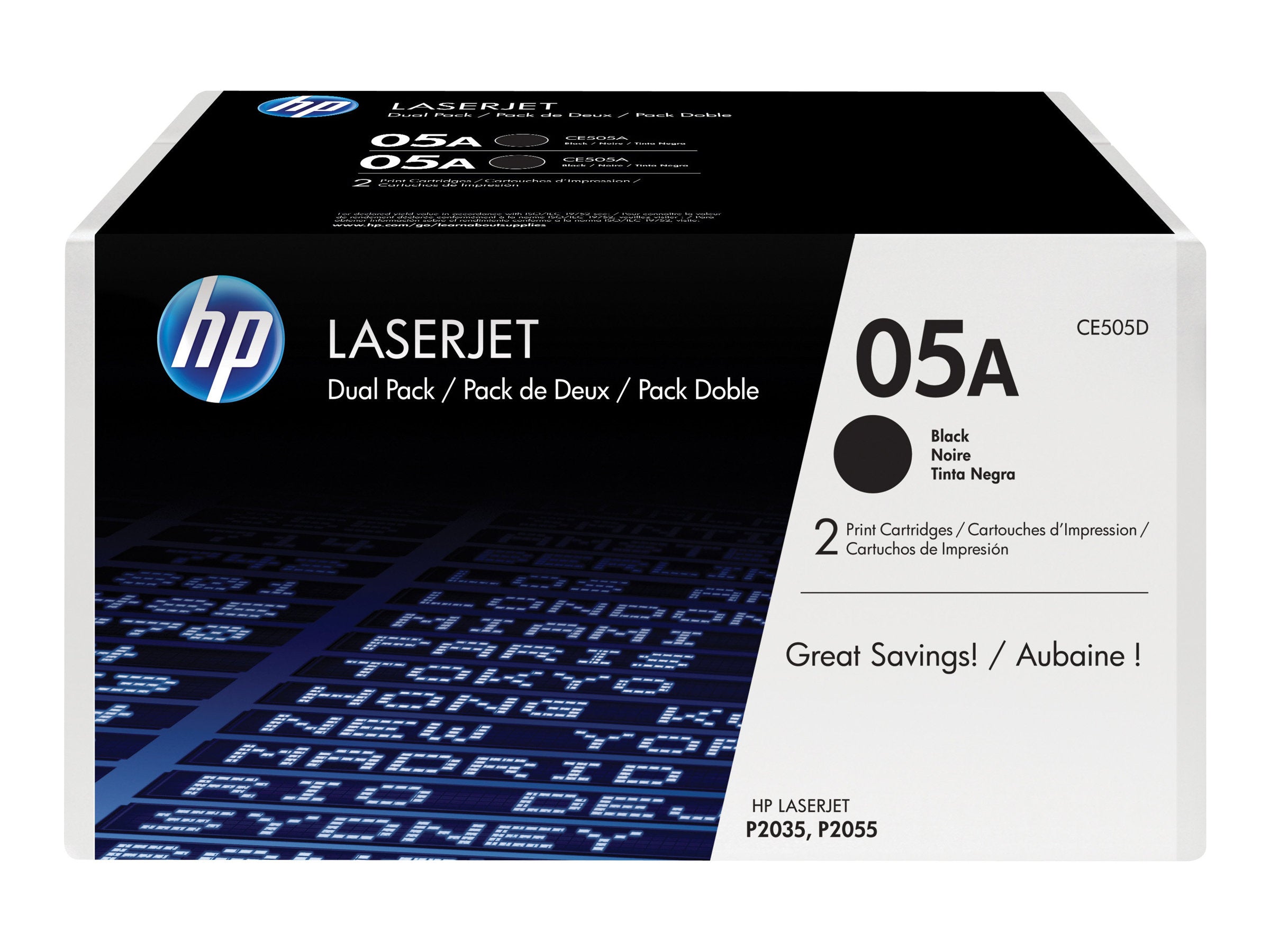 SHPP1585 HP CE505D 05A BLACK TONER (2PK)