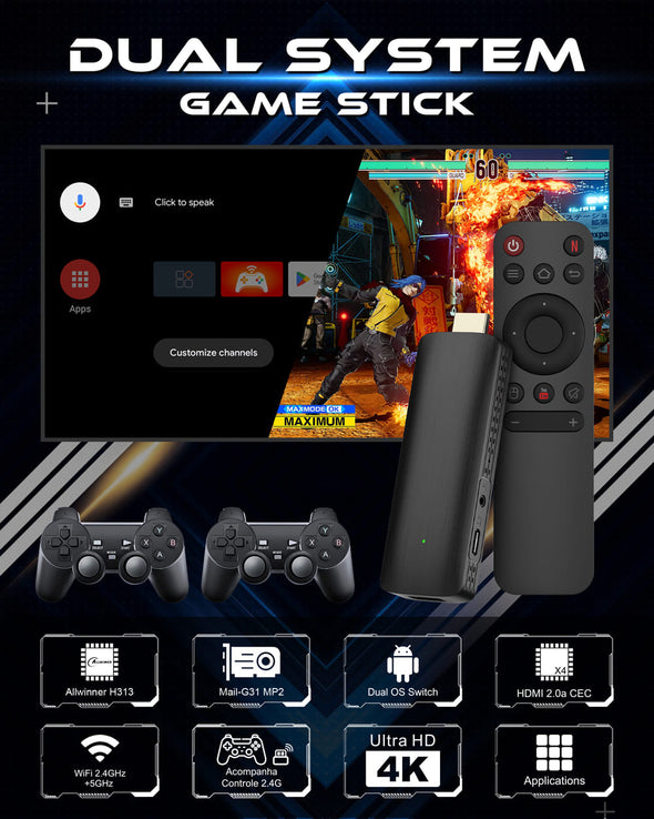 2024 model Retro Games Stick: Games Console and Android TV