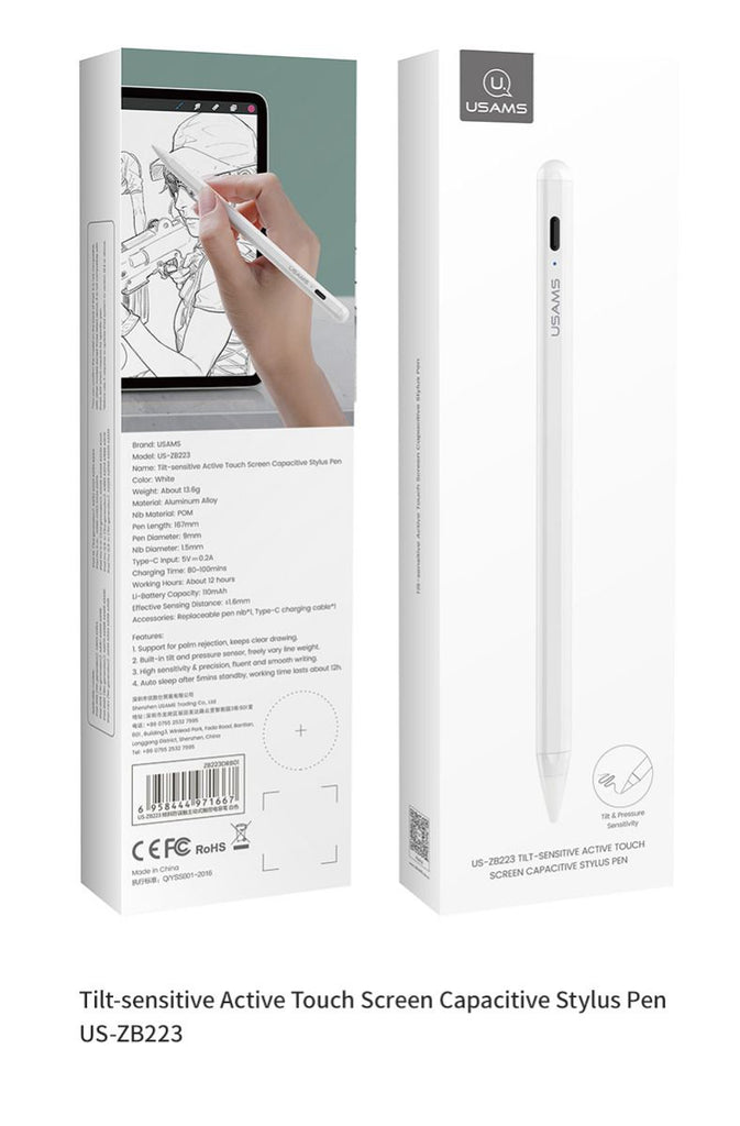USAMS, US-ZB223, Tilt & Presure Sensitive, Active Touch Screen - Capacitive Stylus Pen