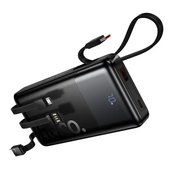 Powerbank 10000 mAh QC PD 2A 22,5W with built-in cables USB A + USB C + Lightning + Micro USB