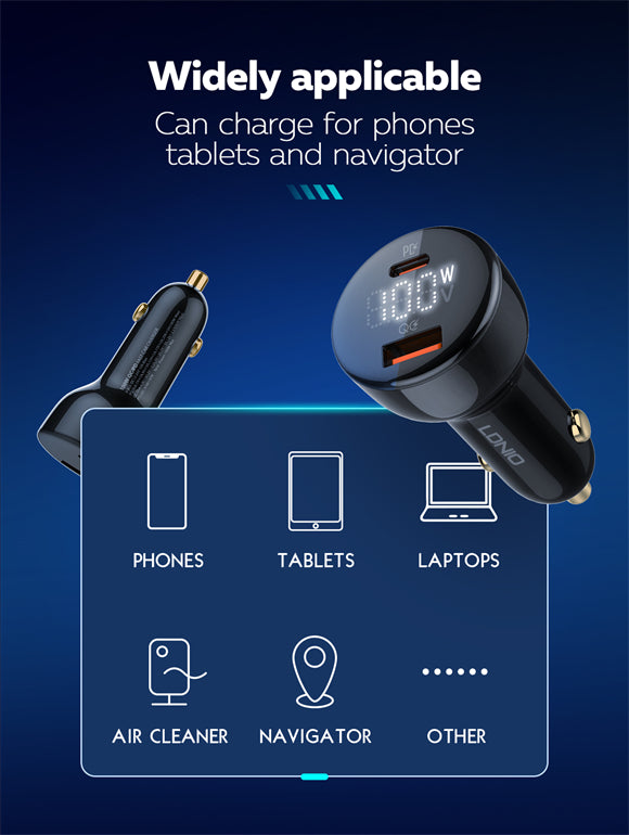 LDNIO Car 12v 100w Laptop charger