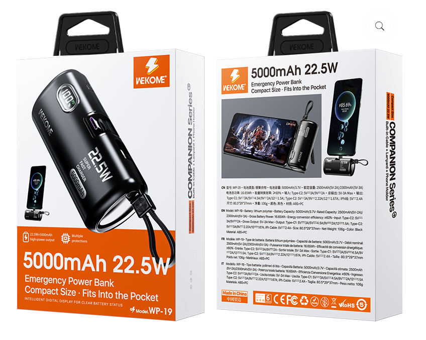 PRO Powerclip Powerbank USB-C and Lightning