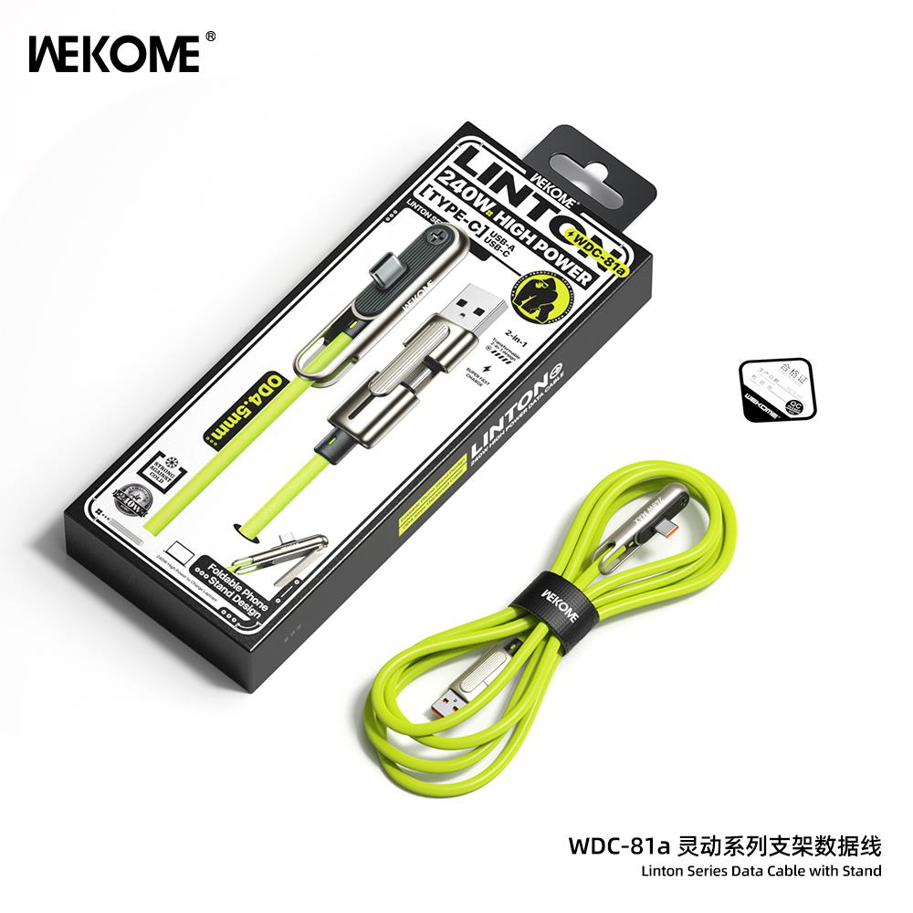 WEKOME 240W 1.2M USB-C+USB-A-USB-C