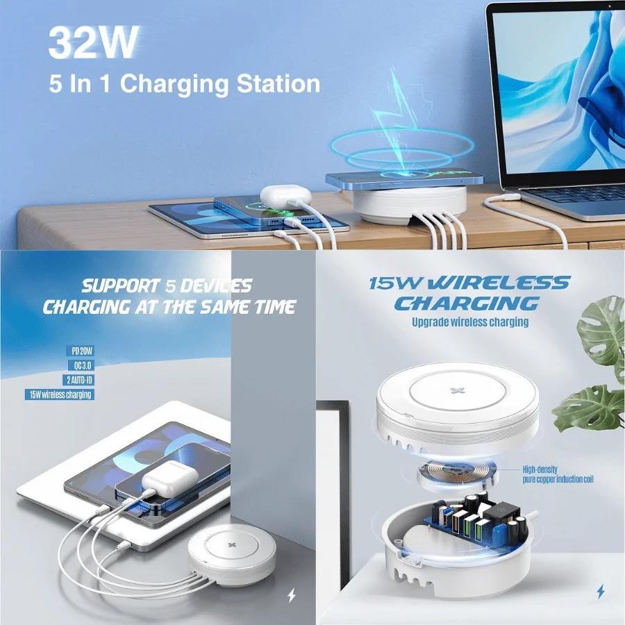 LD 5IN1 WIRELESS QI DESKTOP CHARGER