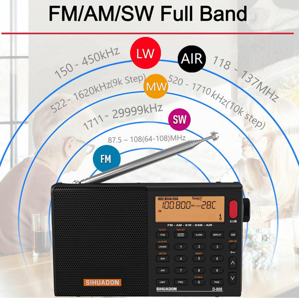 DFE Full Band Premium Digital Radio AM/FM/LW/SW with sleep function and Airband