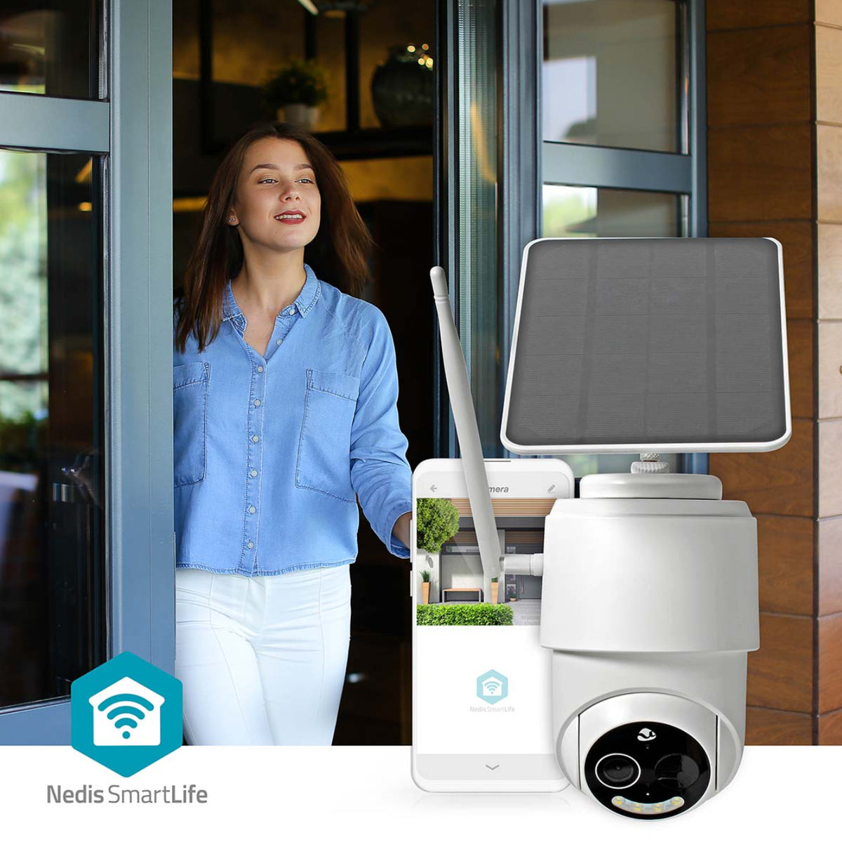 Nedis Outdoor Smart Solar Security Camera WiFi