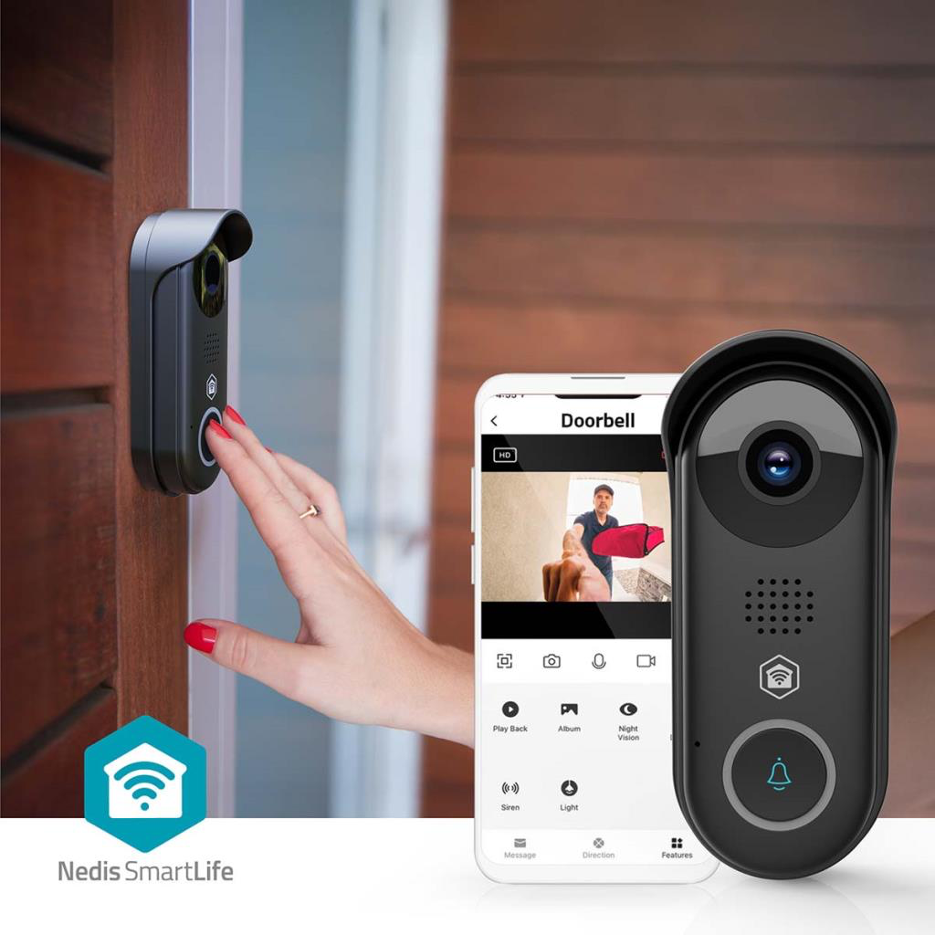 Nedis 2mp Smart Video Doorbell (WIRED version for power, WiFi for internet)