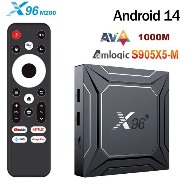 X96 M200 TV Box Android 14 S905X5M 4G 32G/64G WiFi 1000M BT5.X H.265 4K HDR Box