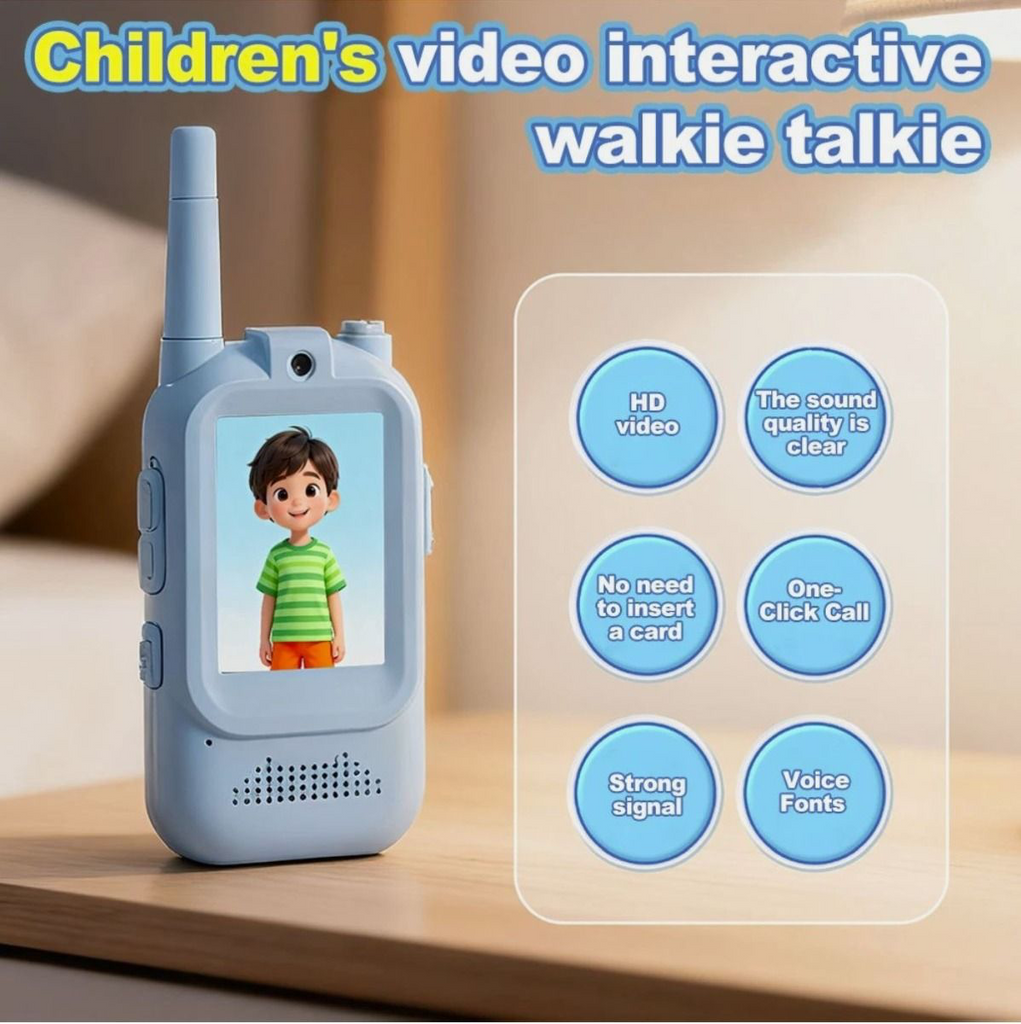 Video Walkie Talkies for Kids, 2 Pack, 2 x Rechargeable Video Walkie, 2 x USB-C Charging Cables, 2 x Lanyards, 150-500M Range