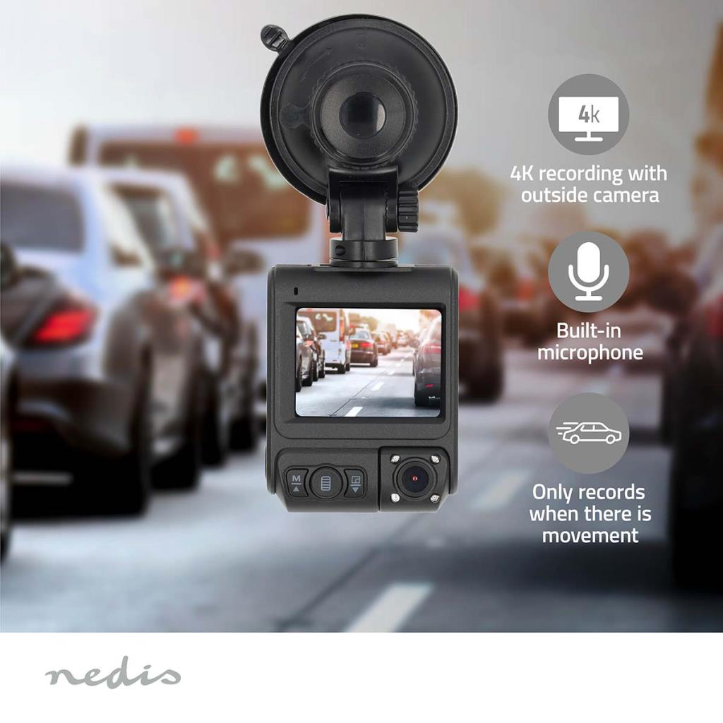 NEDIS 2" LCD DASHCAM DUAL CAM 4K@30fps