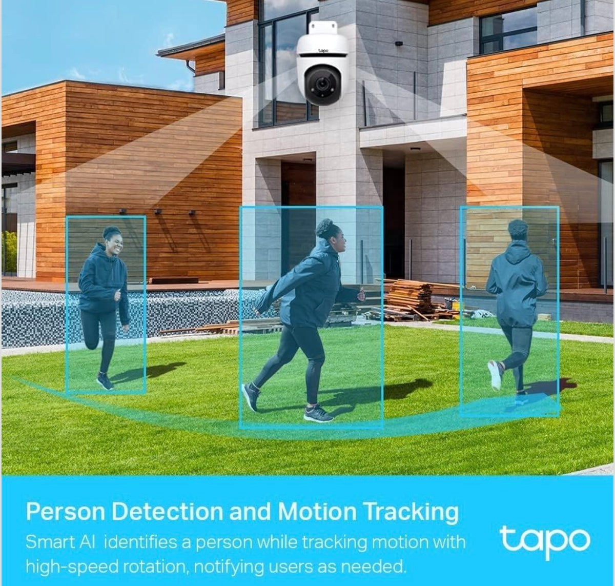 TP-Link, Tapo C500T, 1080p Full HD Outdoor Pan/Tilt Security Wi-Fi Camera, 360° Motion Detection, IP65 Weatherproof, Night Vision