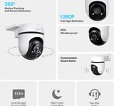 TP-Link, Tapo C500T, 1080p Full HD Outdoor Pan/Tilt Security Wi-Fi Camera, 360° Motion Detection, IP65 Weatherproof, Night Vision