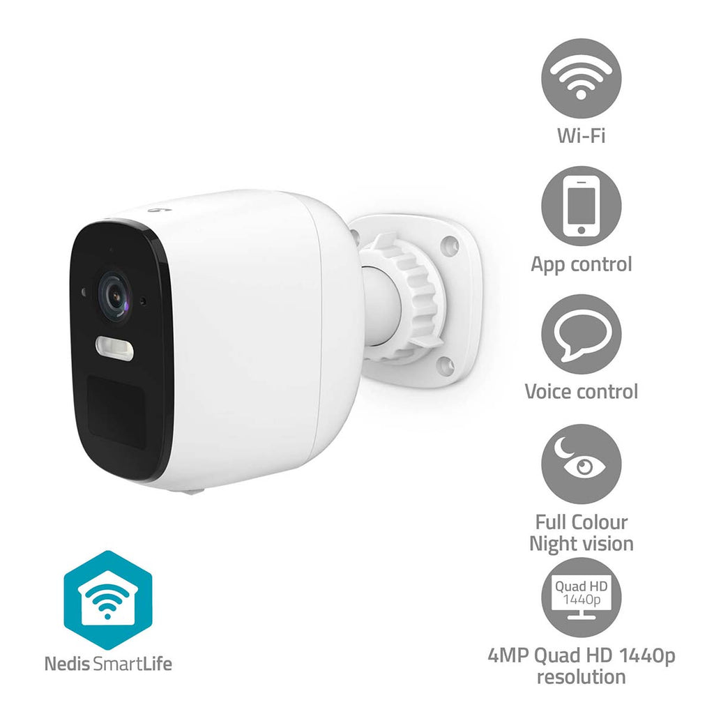 Nedis Outdoor/Indoor fully wireless rechargeable 4mp Smart Security Camera
