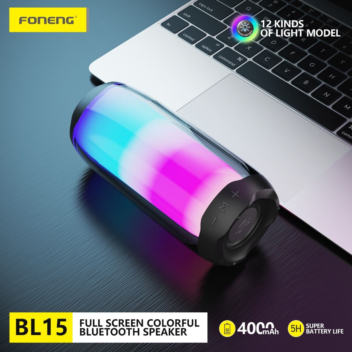 FONENG BL15 Full Screen Colorful Bluetooth Speaker