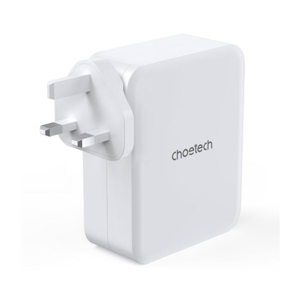 Choetech, PD6001, 130W, 4-Port GaN Fast Charger, 3 x Type-C & 1 x USB, PD 3.0 & QC 3.0 (Laptops/Consoles/Phones/Tablets)
