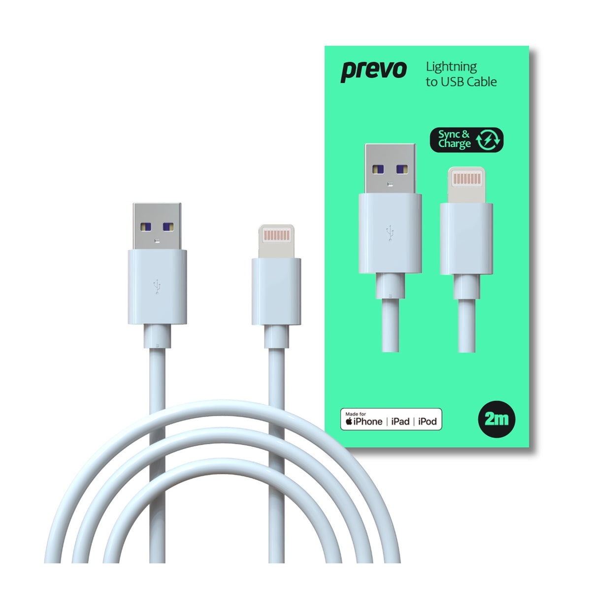 Prevo USB to lightning 2m cable Apple certified