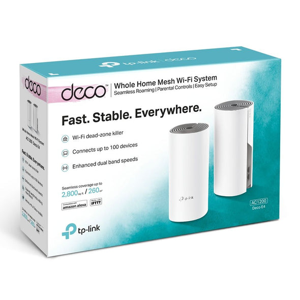 TP-Link, AC1200, Deco E4 (2 Pack), Deco Whole Home Mesh Wi-Fi System
