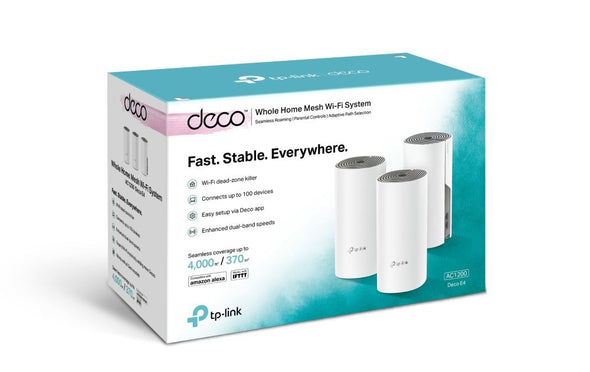 TP-Link, AC1200, Deco E4t (3 Pack), Deco Whole Home Mesh Wi-Fi System