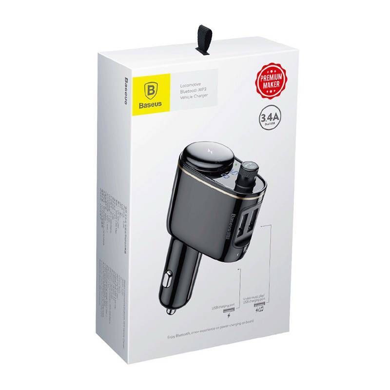 Baseus S-06 Bluetooth FM Transmitter & Car Charger for Non-Bluetooth Cars