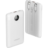 Veger 10000 mah Powerbank with built-in USB-C/Lightning cables