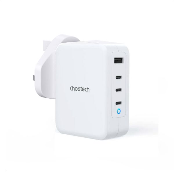 Choetech, PD6001, 130W, 4-Port GaN Fast Charger, 3 x Type-C & 1 x USB, PD 3.0 & QC 3.0 (Laptops/Consoles/Phones/Tablets)