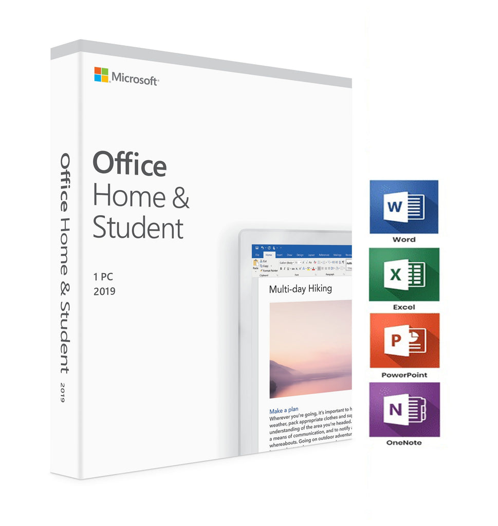 Microsoft Office Home and Student 2019 Word, Excel and Powerpoint