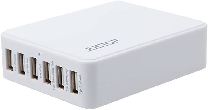 JUSTOP 6-Port USB Wall Charger Adapter 33W Multi-purpose