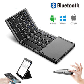 Foldable Bluetooth Keyboard With Touchpad (Windows, iOS, Android) - Smartphones, TV Box, Laptop, PC, Tablets & Consoles