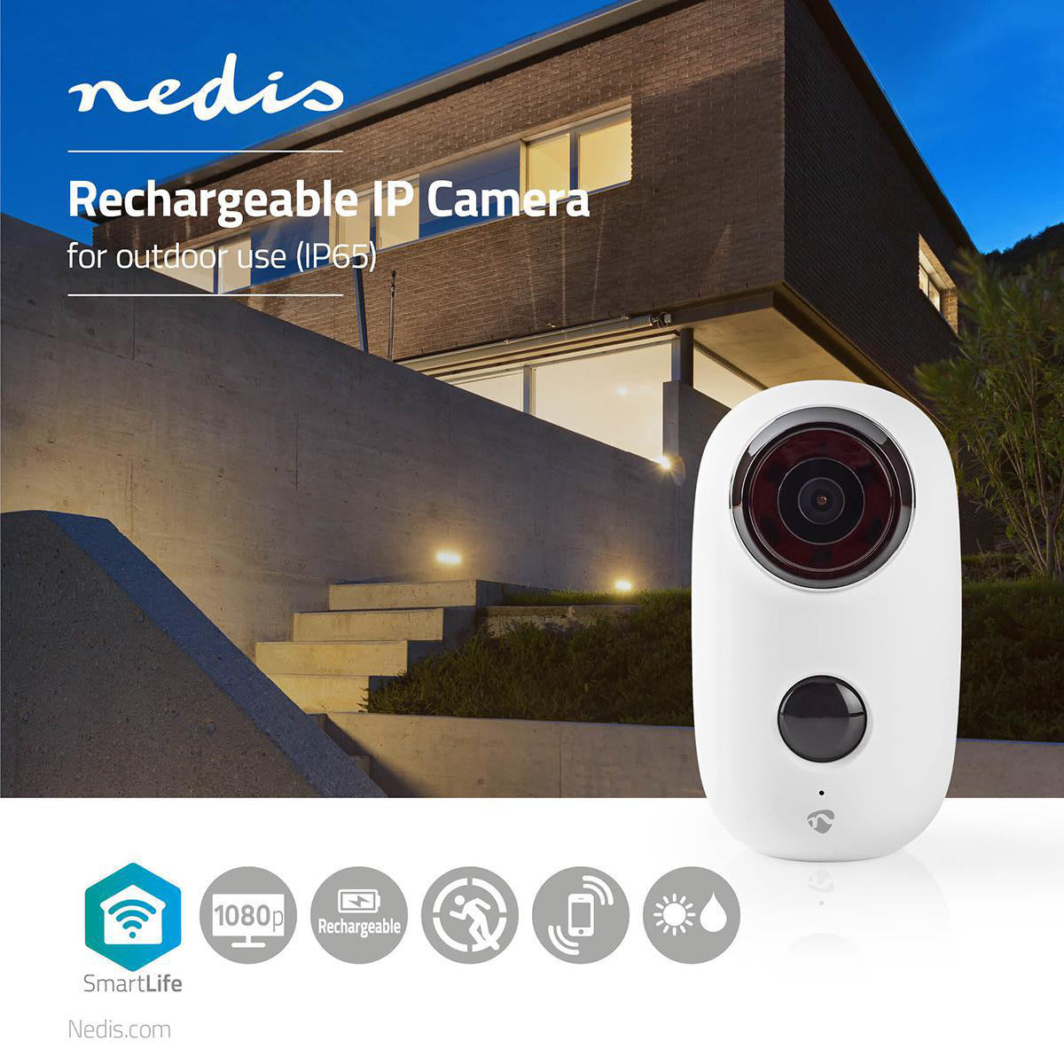 Nedis Outdoor fully wireless Smart CCTV camera full HD