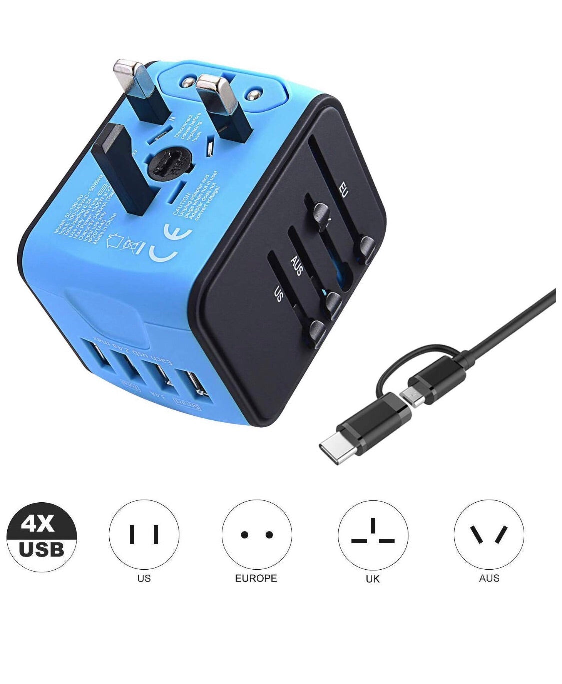 Swiss Army 4 USB global travel charger