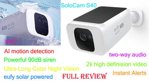 Eufy Solocam S40 Smart Outdoor Solar Rechargeable Smart Security Camera