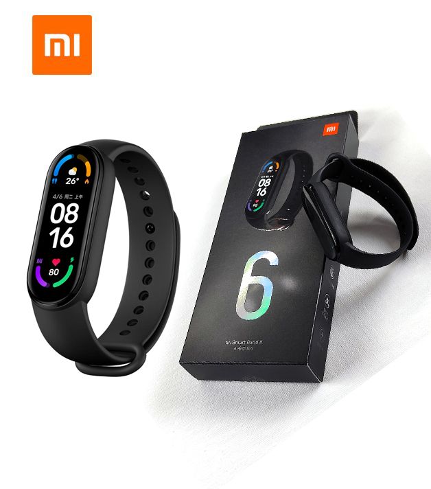 Xiaomi, Mi Band 6 (2021) AMOLED, 5ATM Waterproof, Fitness Tracker with Sp02, Blood Oxygen Sensor