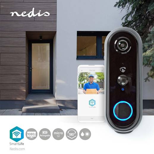 NEDIS SMART VIDEO DOORBELL 100% Wireless 1080P