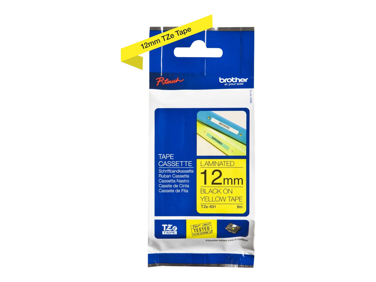 SBRO0083 BROTHER TZE631 12MM BLACK ON YELLOW