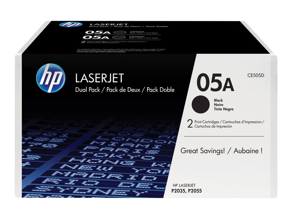 SHPP1585 HP CE505D 05A BLACK TONER (2PK)
