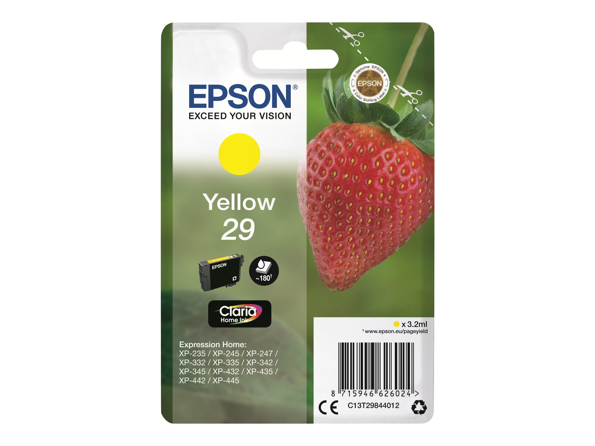 SEPS1194 EPSON C13 T29844010/12 (SB) 29 YELLOW INK