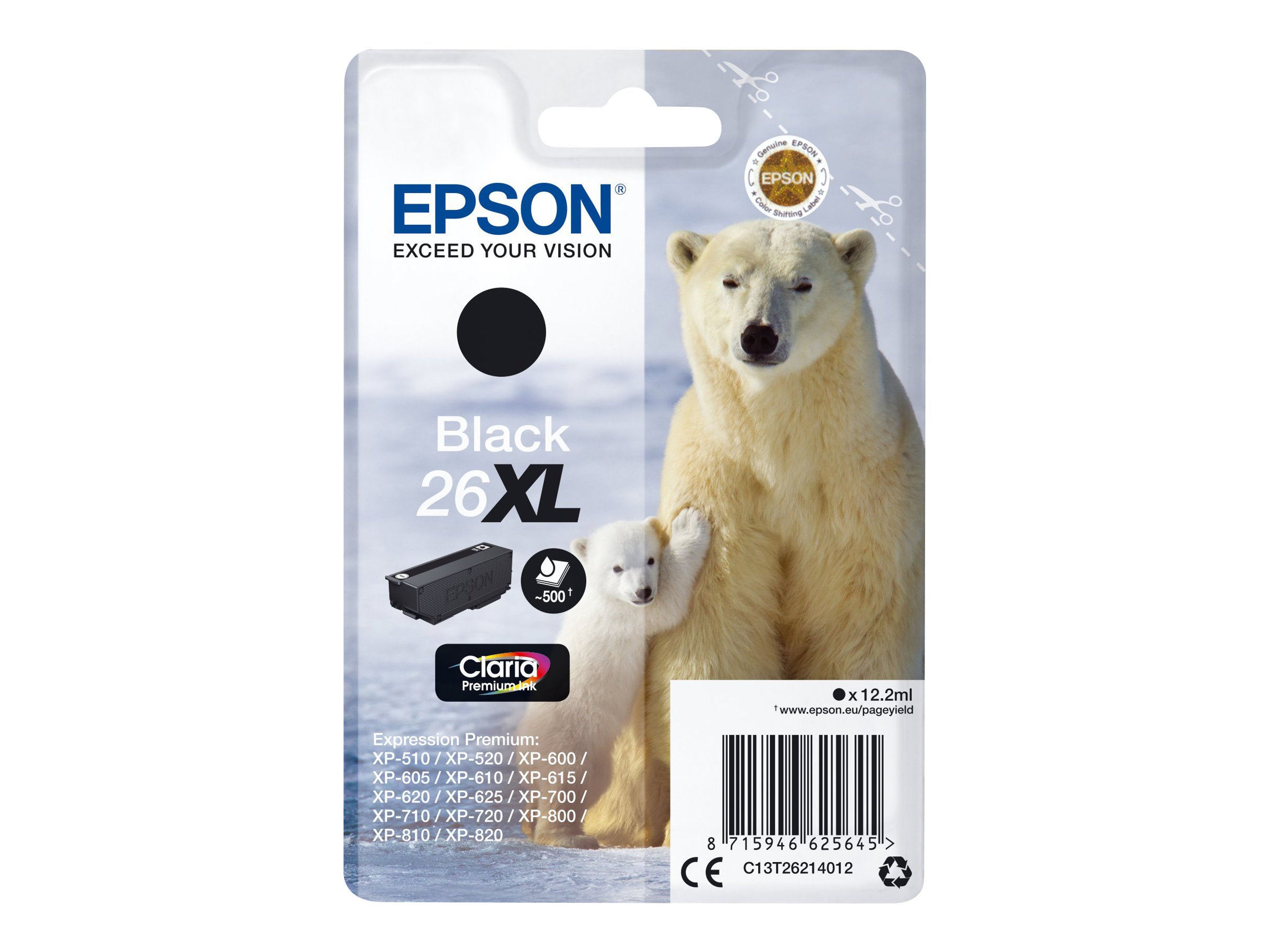 SEPS1098 EPSON C13 T26214010/12 (PB) BLACK 26XL IN