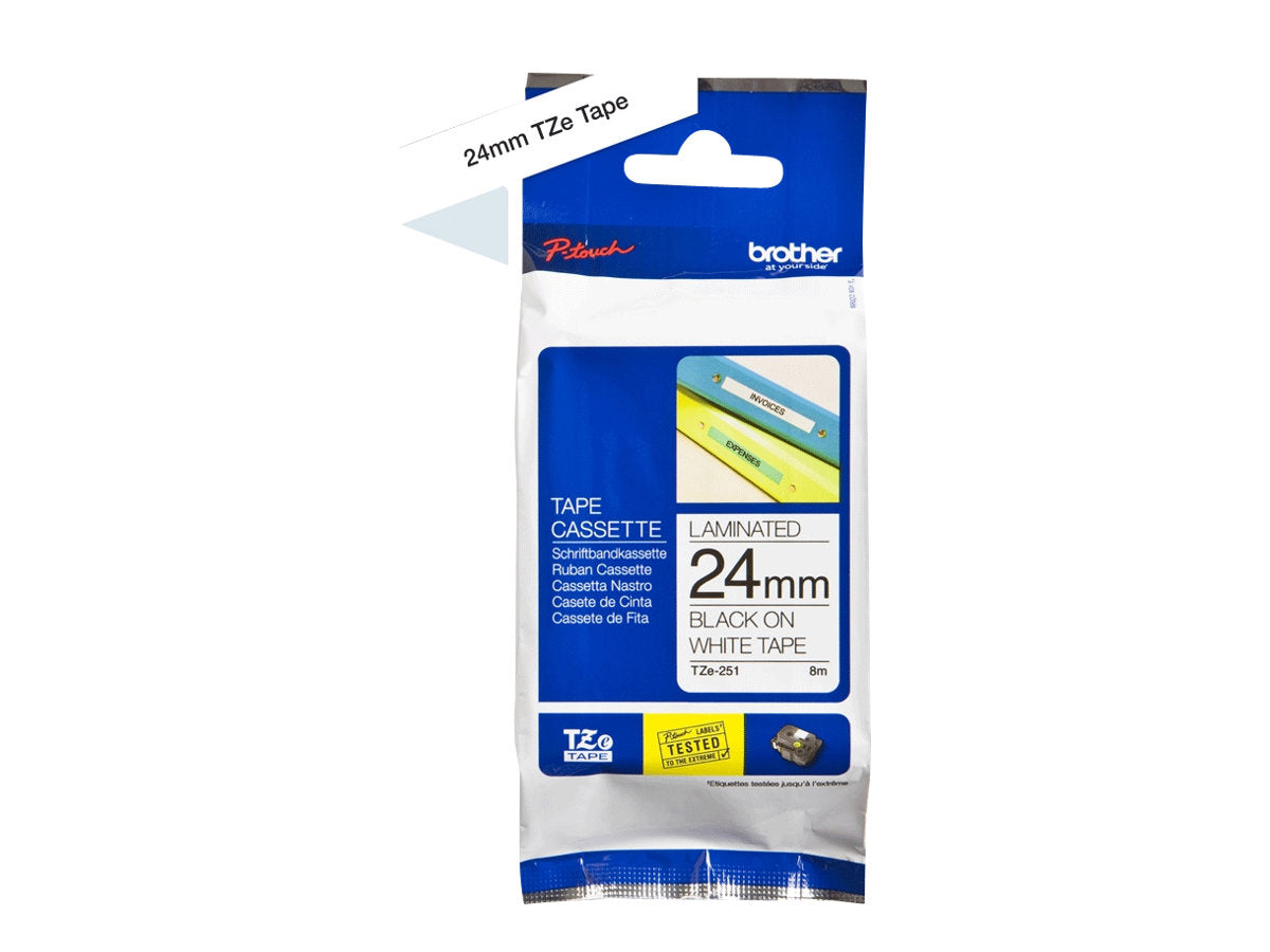 SBRO0140 BROTHER TZE251 24MM BLACK ON WHITE