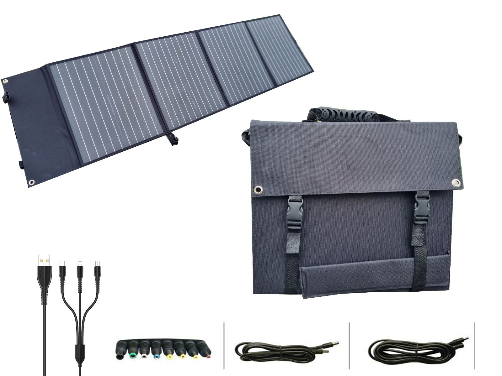 Alpha - A4, 100W Portable Solar Panel, Dual USB, DC 18V, for Phones / Tablets / Laptops / Power Banks / Power Stations / 12V Battery / 5V-12V Electronics