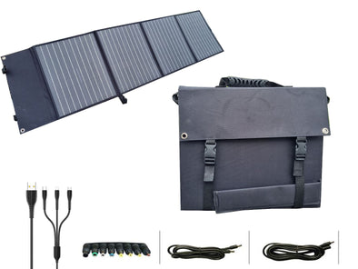 Alpha - A4, 100W Portable Solar Panel, Dual USB, DC 18V, for Phones / Tablets / Laptops / Power Banks / Power Stations / 12V Battery / 5V-12V Electronics